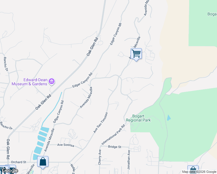 map of restaurants, bars, coffee shops, grocery stores, and more near 9339 Avenue San Timoteo in Cherry Valley