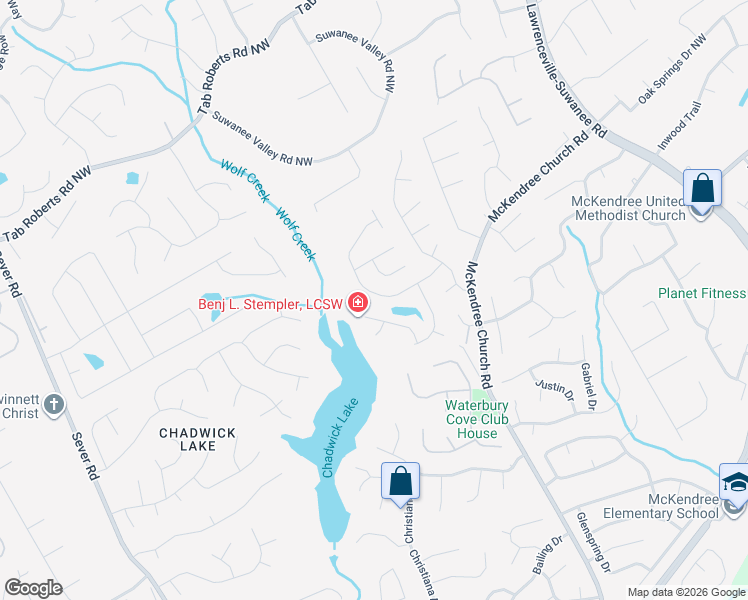 map of restaurants, bars, coffee shops, grocery stores, and more near 1010 Hillary Ln in Lawrenceville