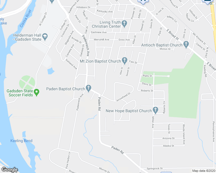 map of restaurants, bars, coffee shops, grocery stores, and more near 618 Greenwood Avenue in Gadsden