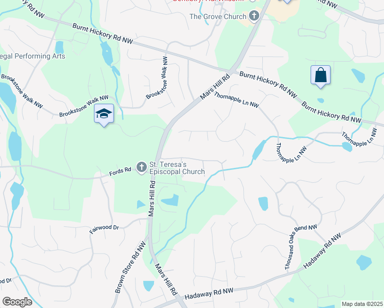 map of restaurants, bars, coffee shops, grocery stores, and more near 5952 Edenfield Drive Northwest in Acworth