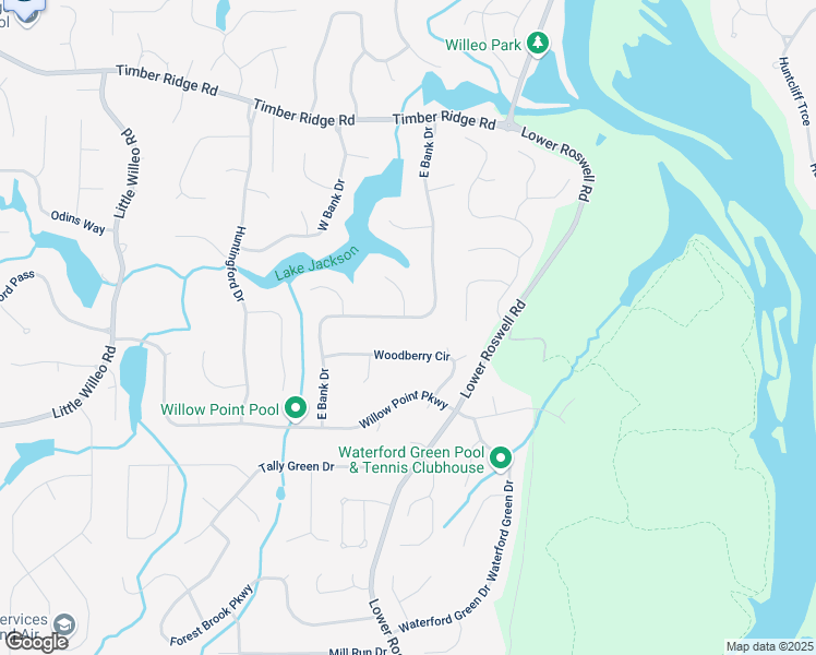map of restaurants, bars, coffee shops, grocery stores, and more near 1544 East Bank Drive in Marietta