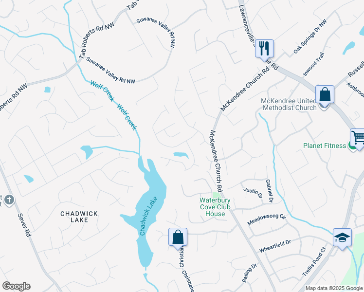 map of restaurants, bars, coffee shops, grocery stores, and more near 940 Hillary Lane in Lawrenceville