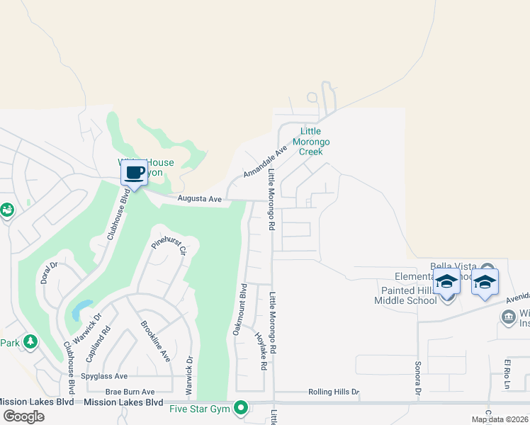 map of restaurants, bars, coffee shops, grocery stores, and more near 8705 Mountain Pass in Desert Hot Springs