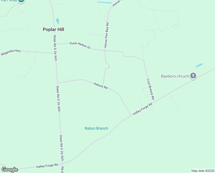 map of restaurants, bars, coffee shops, grocery stores, and more near Asbury Road in Aynor