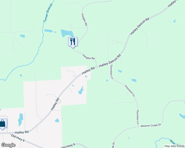 map of restaurants, bars, coffee shops, grocery stores, and more near 60414 Hatley-Detroit Road in Amory