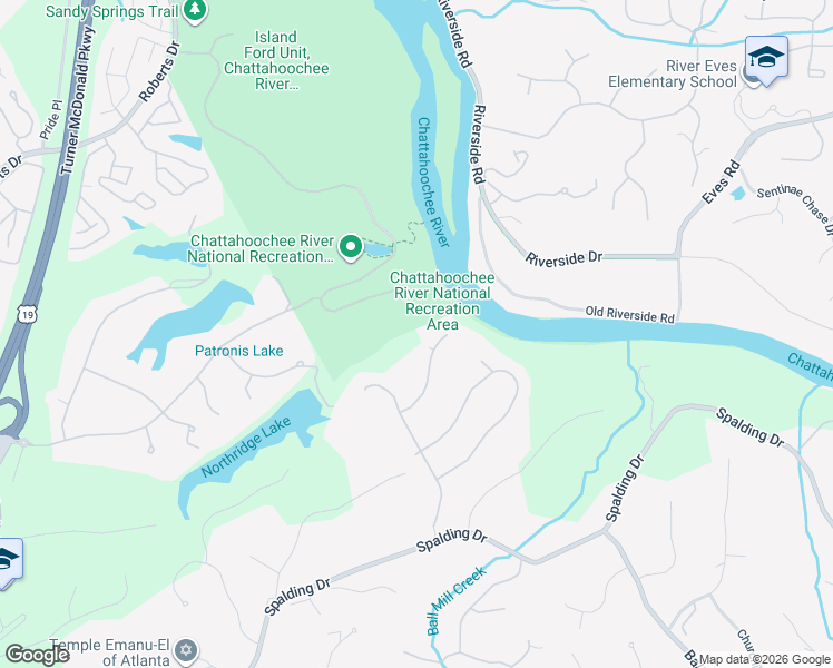 map of restaurants, bars, coffee shops, grocery stores, and more near 8450 Lazy Oaks Court in Atlanta