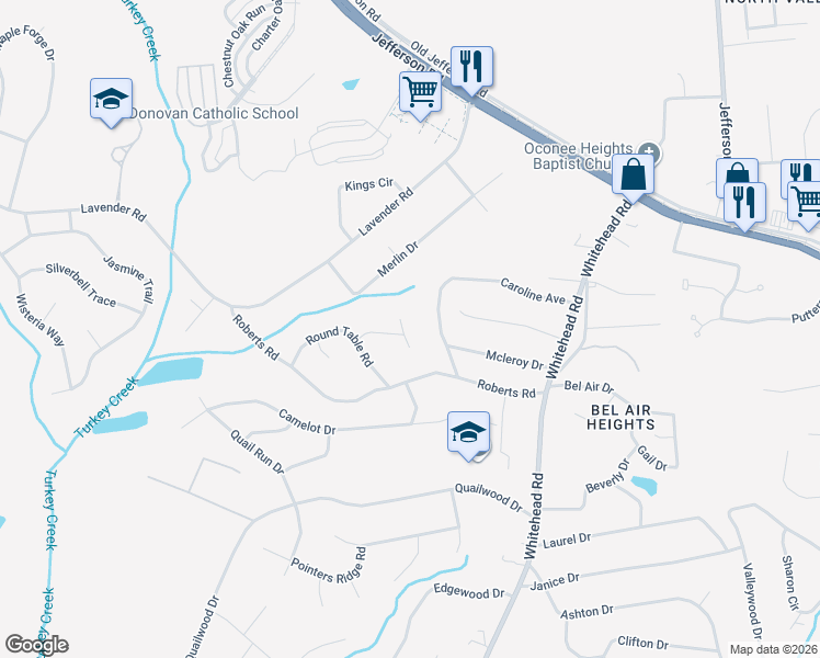 map of restaurants, bars, coffee shops, grocery stores, and more near 150 Chalice Court in Athens