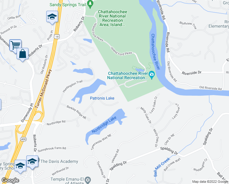 map of restaurants, bars, coffee shops, grocery stores, and more near 1795 Northridge Road in Atlanta