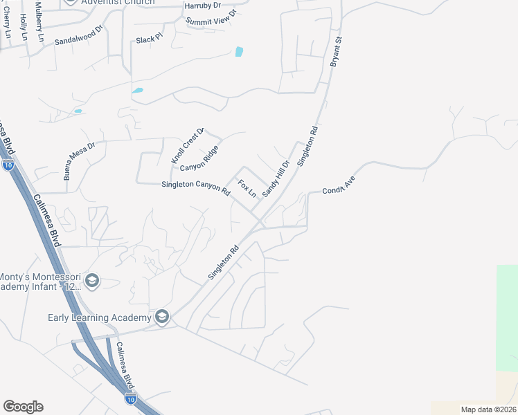 map of restaurants, bars, coffee shops, grocery stores, and more near 1529 Sandy Hill Drive in Calimesa