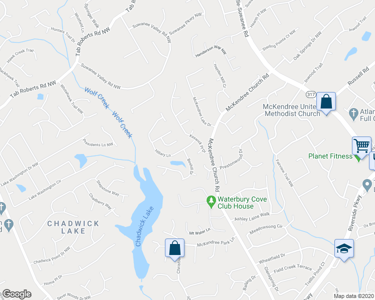 map of restaurants, bars, coffee shops, grocery stores, and more near 900 Hillary Lane in Lawrenceville