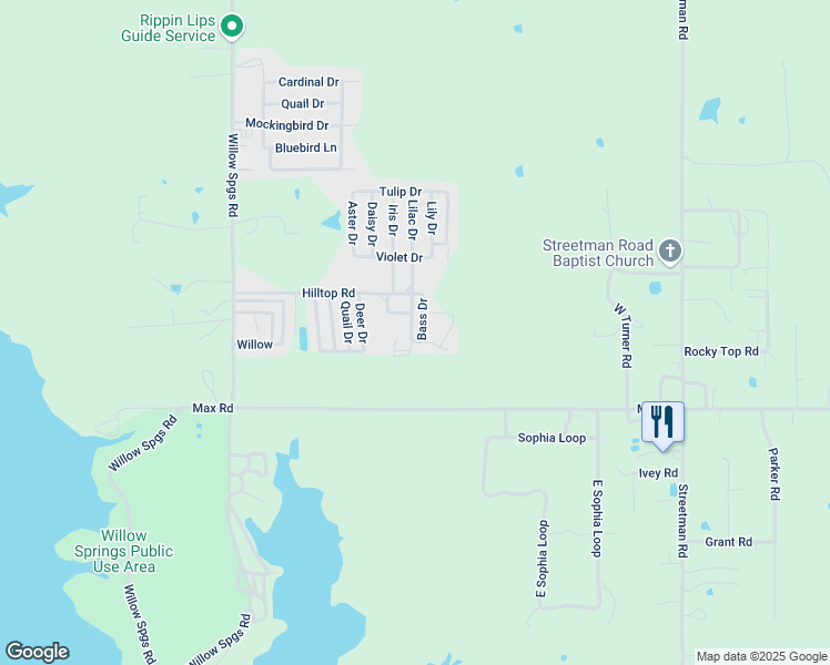 map of restaurants, bars, coffee shops, grocery stores, and more near 15 Flounder Road in Mead