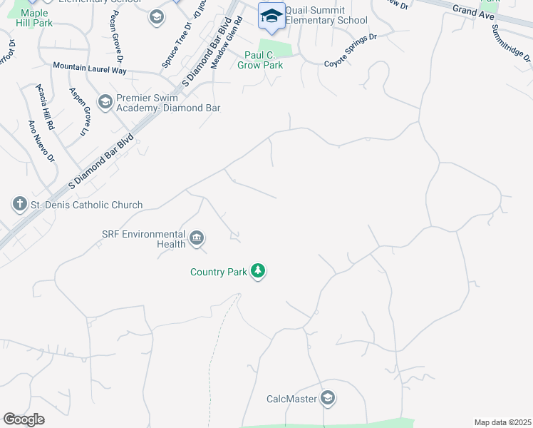 map of restaurants, bars, coffee shops, grocery stores, and more near 2141 Rusty Spur Road in Diamond Bar