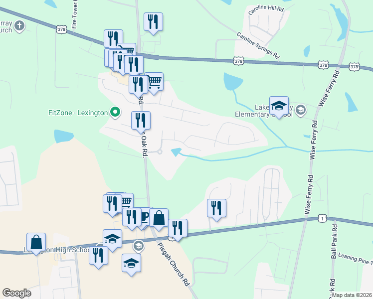 map of restaurants, bars, coffee shops, grocery stores, and more near 128 Cottingham Court in Lexington