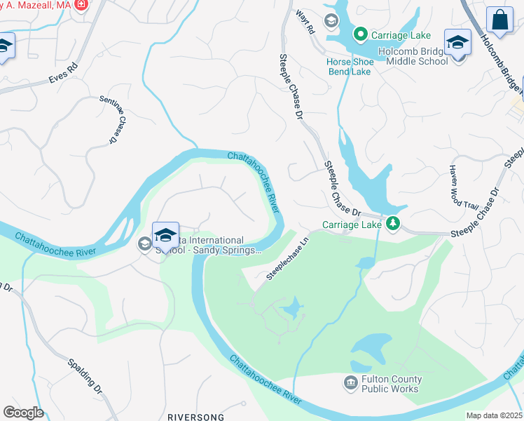 map of restaurants, bars, coffee shops, grocery stores, and more near 1840 Brandon Hall Drive in Atlanta