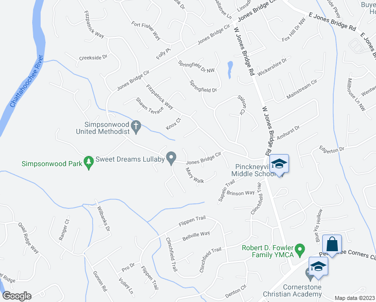 map of restaurants, bars, coffee shops, grocery stores, and more near 4305 Shawn Court in Norcross