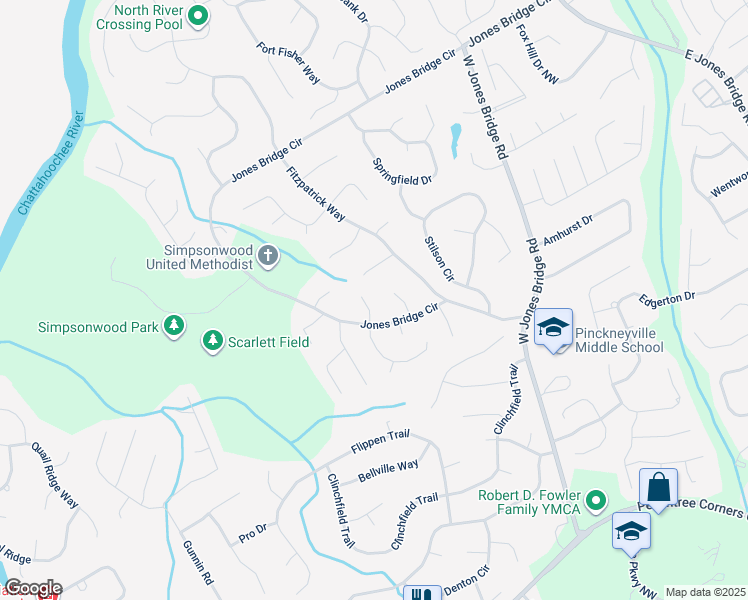map of restaurants, bars, coffee shops, grocery stores, and more near 4305 Shawn Court in Norcross