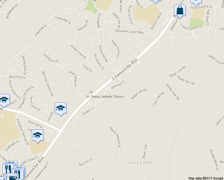 map of restaurants, bars, coffee shops, grocery stores, and more near 2028 Dublin Lane in Diamond Bar