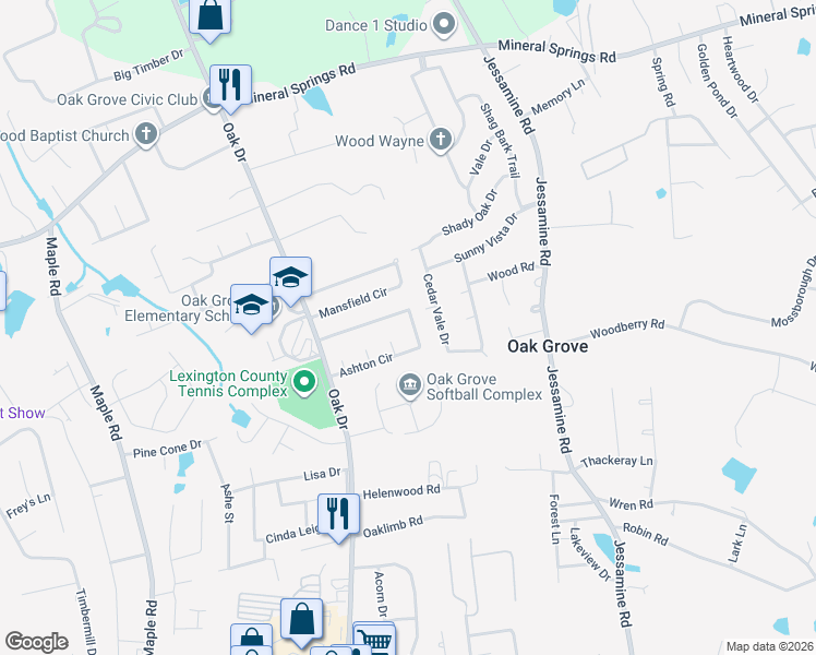 map of restaurants, bars, coffee shops, grocery stores, and more near 189 Ashton Circle in Lexington