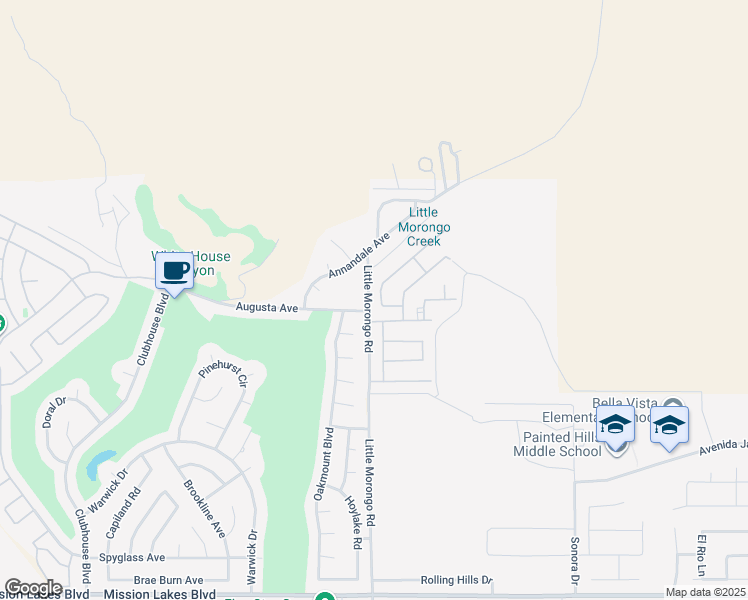 map of restaurants, bars, coffee shops, grocery stores, and more near 8567 Summit Pass in Desert Hot Springs