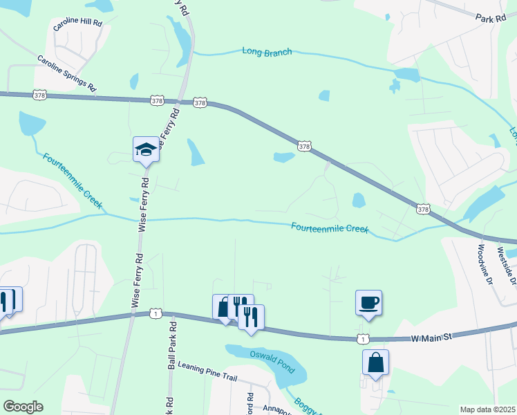 map of restaurants, bars, coffee shops, grocery stores, and more near 192 Marissa Lane in Lexington