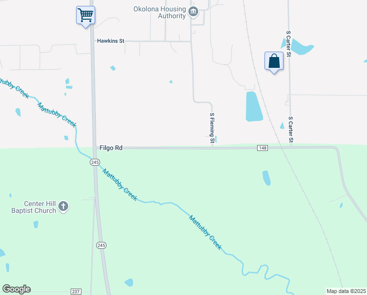 map of restaurants, bars, coffee shops, grocery stores, and more near 202 Filgo Road in Okolona