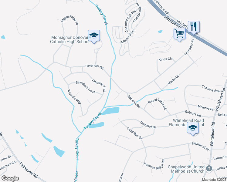 map of restaurants, bars, coffee shops, grocery stores, and more near 125 Cardinal Creek Place in Athens