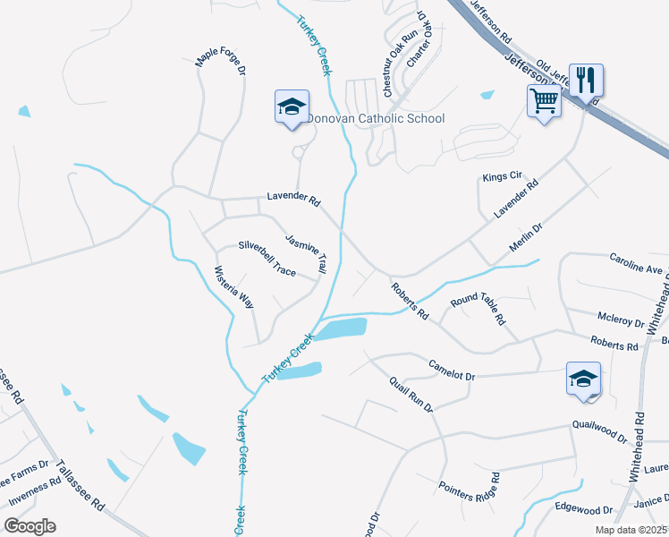 map of restaurants, bars, coffee shops, grocery stores, and more near 125 Cardinal Creek Place in Athens