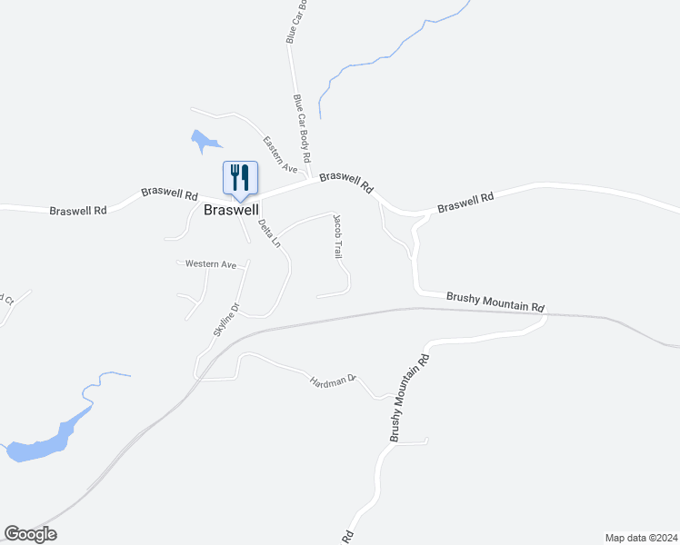 map of restaurants, bars, coffee shops, grocery stores, and more near 358 Jacob Trail in Rockmart