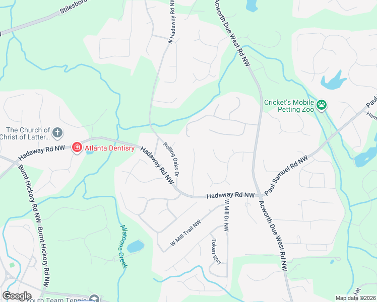 map of restaurants, bars, coffee shops, grocery stores, and more near 1223 Kaylyn Court in Kennesaw