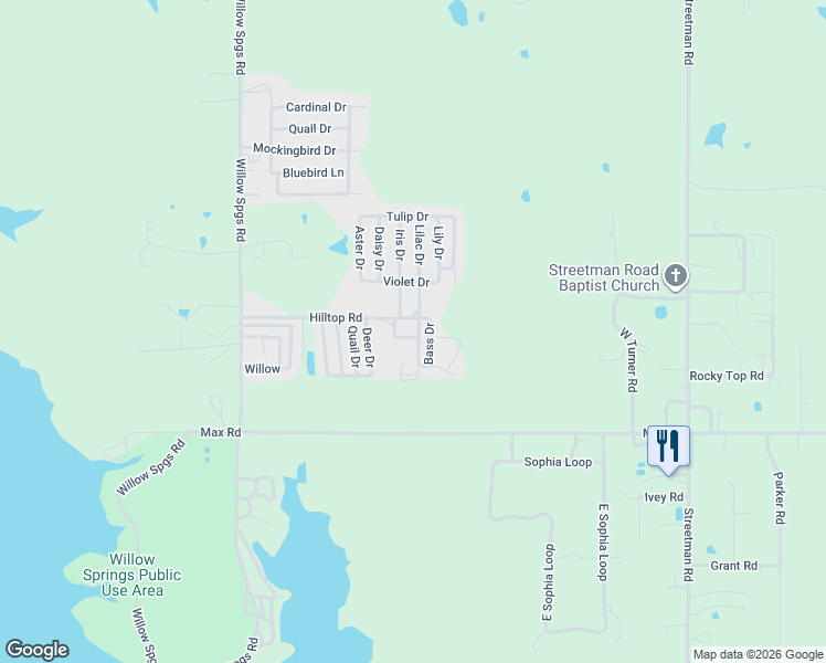 map of restaurants, bars, coffee shops, grocery stores, and more near 63 Perch Drive in Mead