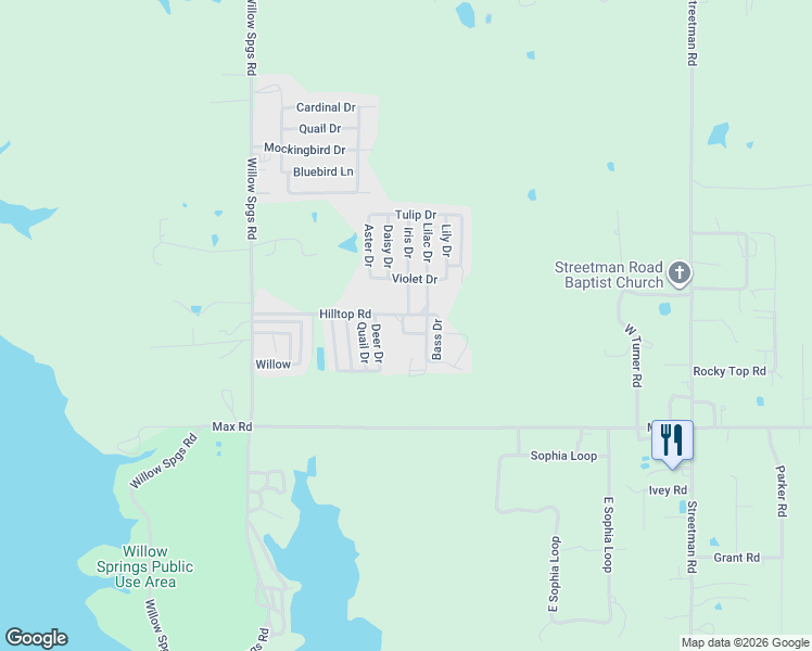 map of restaurants, bars, coffee shops, grocery stores, and more near 63 Perch Drive in Mead