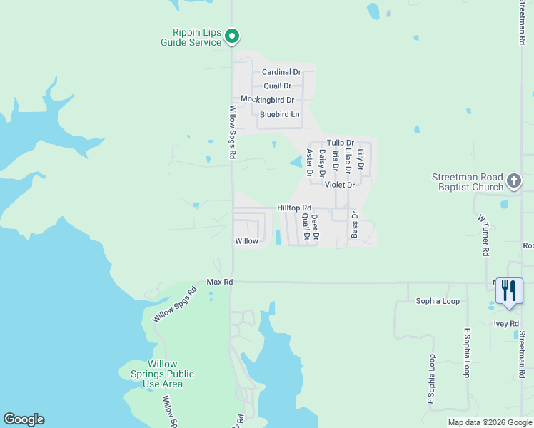 map of restaurants, bars, coffee shops, grocery stores, and more near 192 Willow in Mead