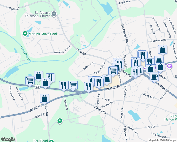 map of restaurants, bars, coffee shops, grocery stores, and more near 108 Gillfield Ct in Lexington