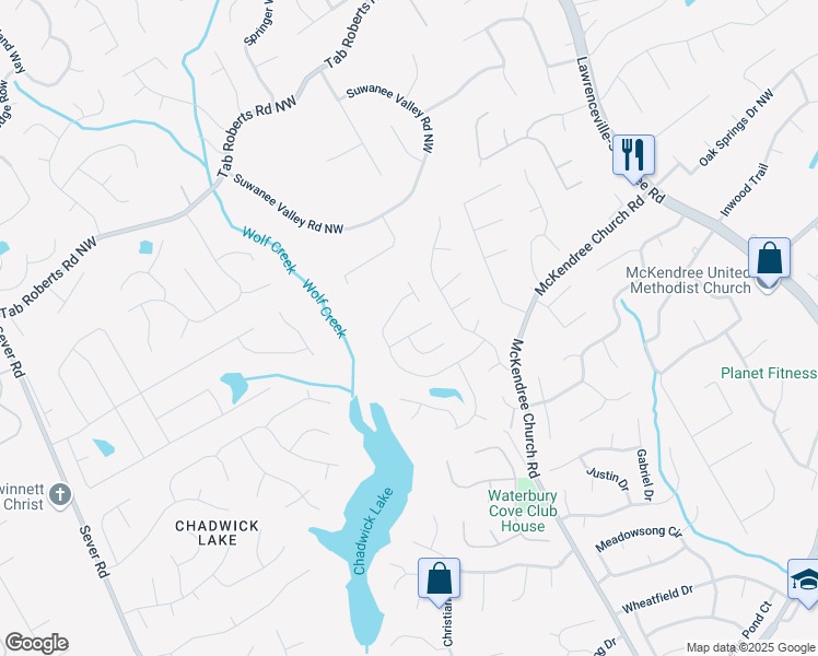 map of restaurants, bars, coffee shops, grocery stores, and more near 1150 Hillary Lane in Lawrenceville