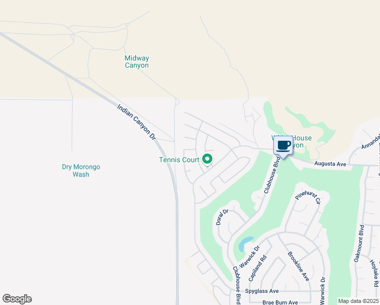 map of restaurants, bars, coffee shops, grocery stores, and more near 64043 Alpine Street in Desert Hot Springs