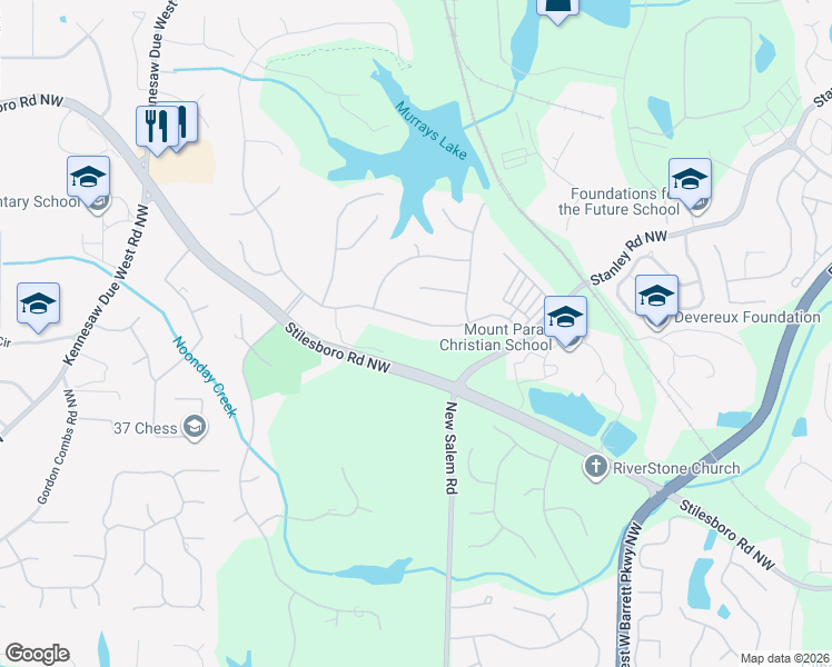 map of restaurants, bars, coffee shops, grocery stores, and more near 2135 Tayside Crossing Northwest in Kennesaw