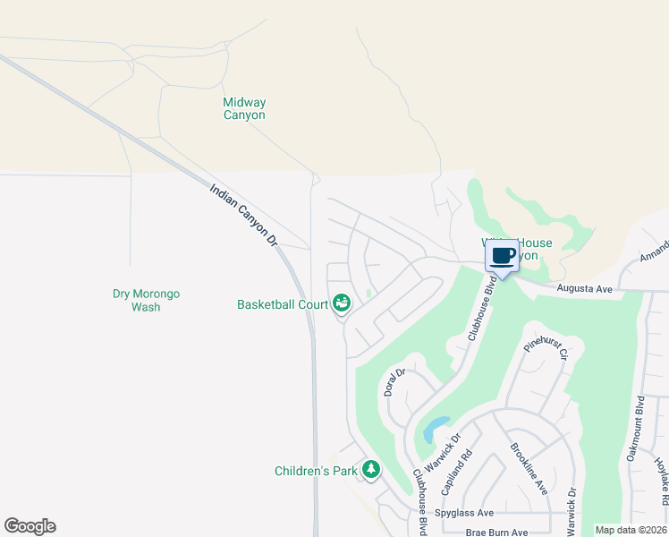map of restaurants, bars, coffee shops, grocery stores, and more near 64031 Alpine Street in Desert Hot Springs