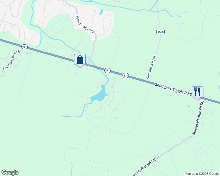 map of restaurants, bars, coffee shops, grocery stores, and more near 1906 Southport-Supply Road Southeast in Bolivia
