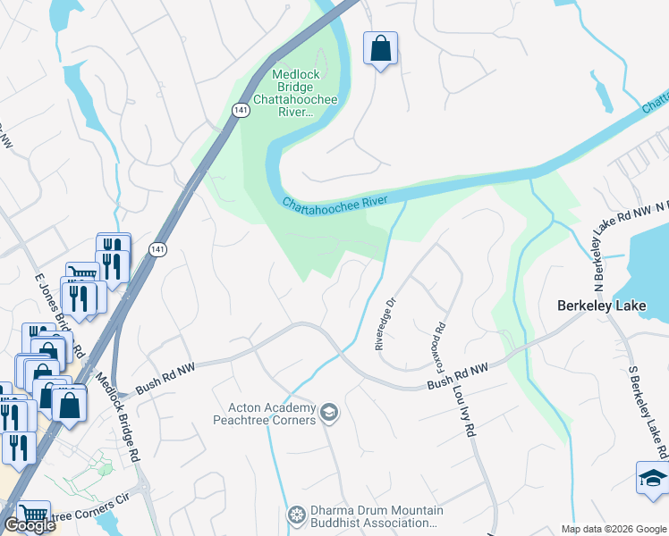 map of restaurants, bars, coffee shops, grocery stores, and more near 4675 Gran River Glen in Duluth