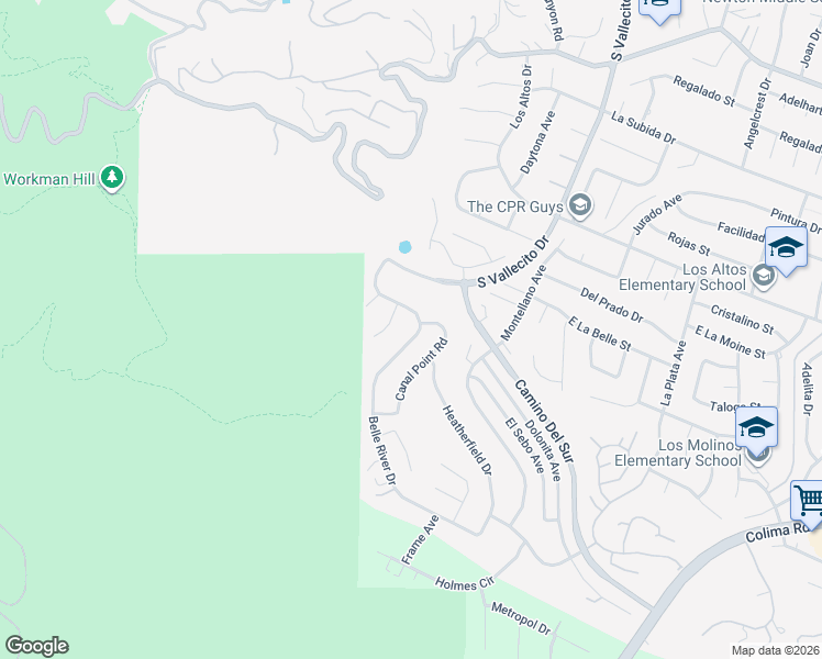 map of restaurants, bars, coffee shops, grocery stores, and more near 3115 Belle River Drive in Hacienda Heights