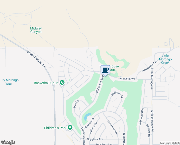 map of restaurants, bars, coffee shops, grocery stores, and more near 64355 Silver Star Avenue in Desert Hot Springs