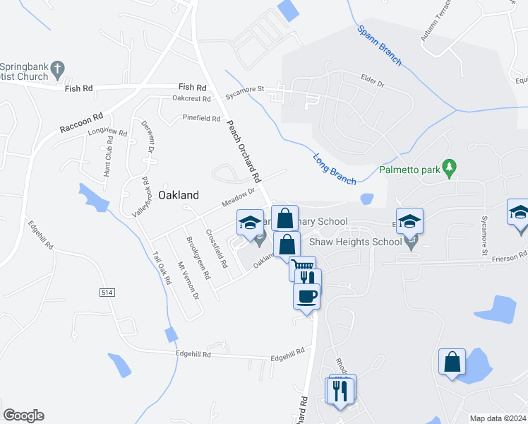 map of restaurants, bars, coffee shops, grocery stores, and more near 5404 Plantation Drive in Sumter