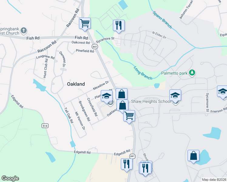 map of restaurants, bars, coffee shops, grocery stores, and more near 5408 Plantation Drive in Sumter