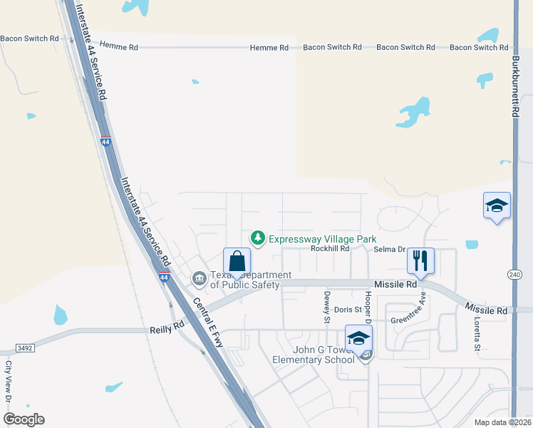 map of restaurants, bars, coffee shops, grocery stores, and more near 4 Freedom Circle in Wichita Falls