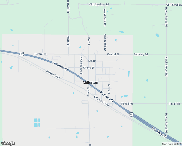 map of restaurants, bars, coffee shops, grocery stores, and more near 111 Choctaw Street in Millerton