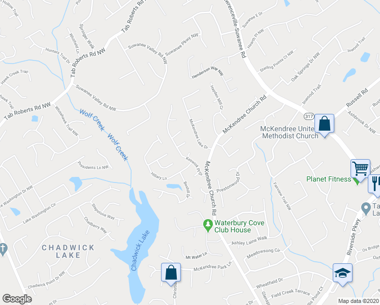 map of restaurants, bars, coffee shops, grocery stores, and more near 838 Gateshead Court in Lawrenceville