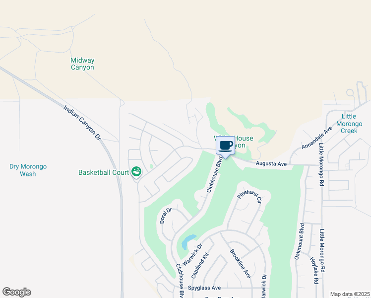 map of restaurants, bars, coffee shops, grocery stores, and more near 64329 Silver Star Avenue in Desert Hot Springs