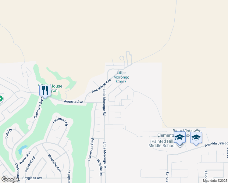 map of restaurants, bars, coffee shops, grocery stores, and more near Summit Pass in Desert Hot Springs