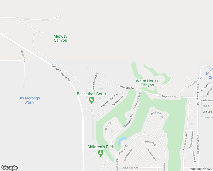 map of restaurants, bars, coffee shops, grocery stores, and more near 64215 Olympic Mountain Avenue in Desert Hot Springs