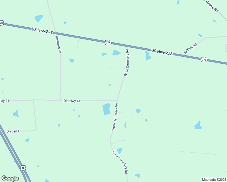 map of restaurants, bars, coffee shops, grocery stores, and more near 30106 Wren Cemetery Road in Aberdeen